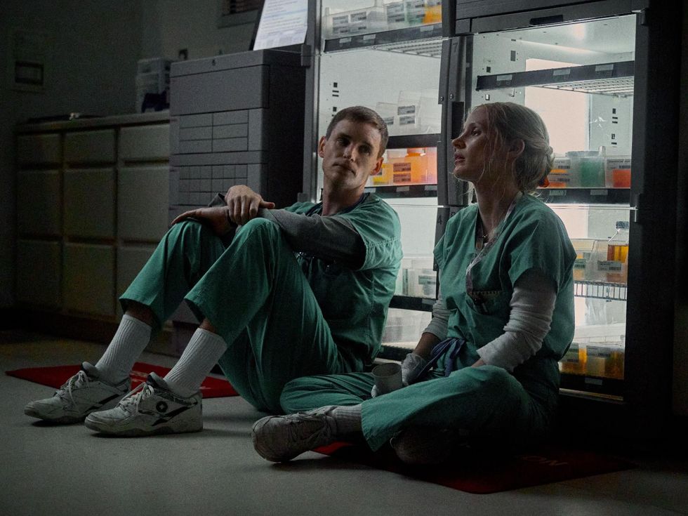 Eddie Redmayne and Jessica Chastain in The Good Nurse