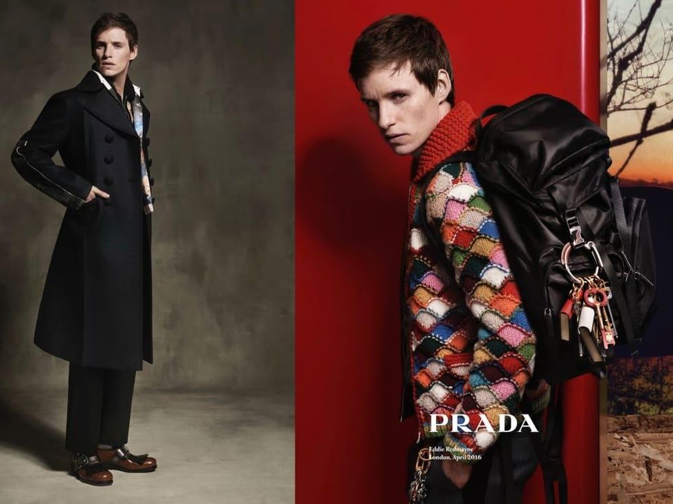 Eddie Redmayne in Prada fall ad campaign