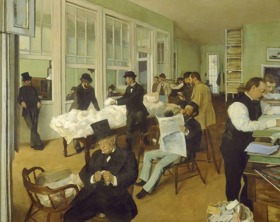 Edgar Degas, A Cotton Office in New Orleans, 1873, oil on canvas, Mus\u00e9e des Beaux-Arts de Pau, France