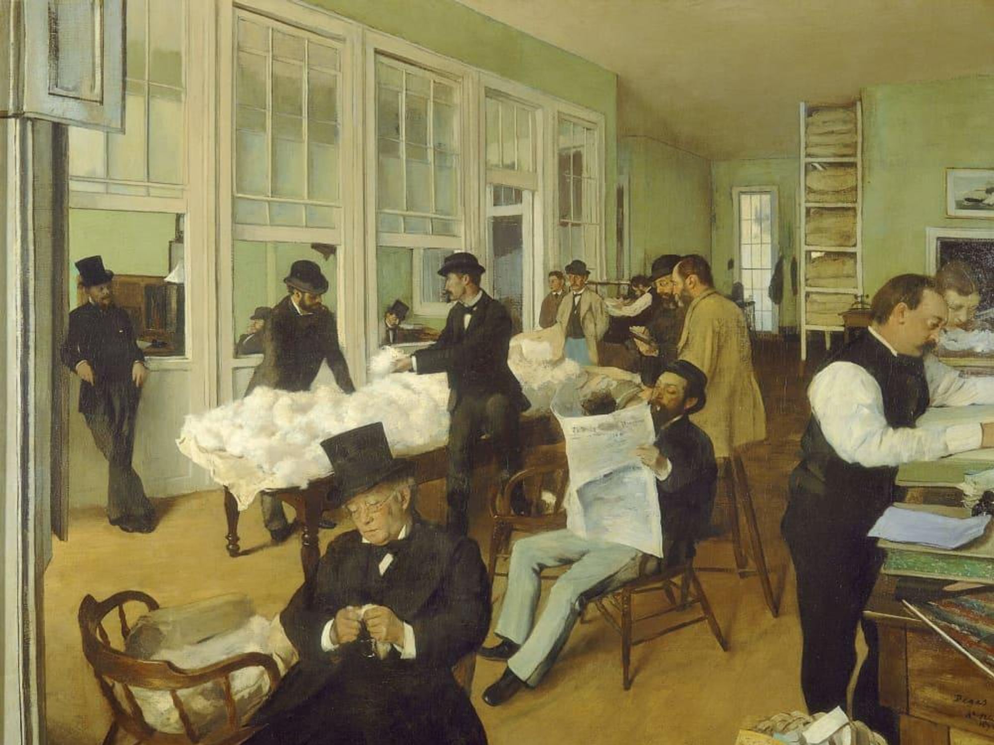 Edgar Degas, A Cotton Office in New Orleans, 1873, oil on canvas, Musée des Beaux-Arts de Pau, France