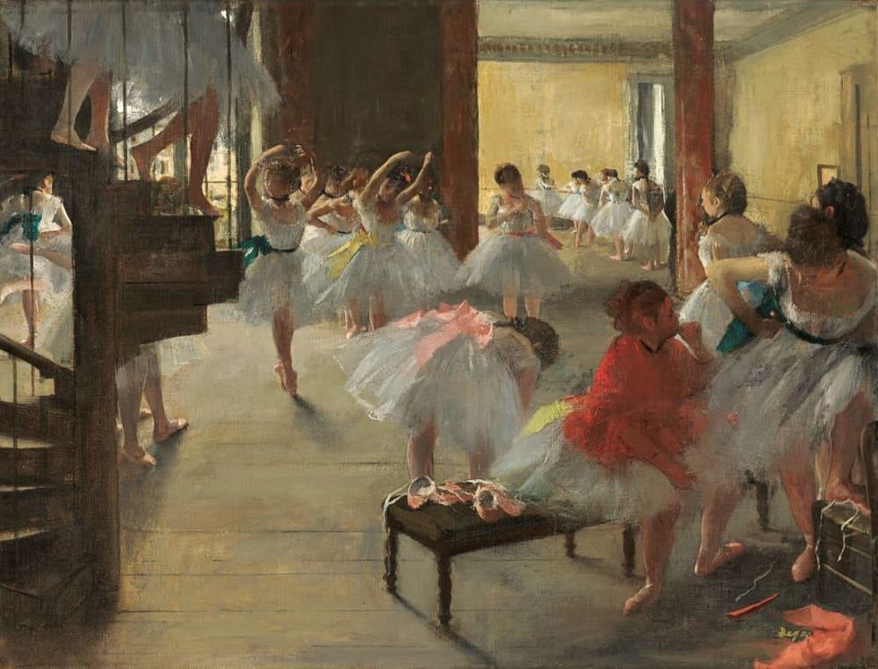 Edgar Degas, The Dance Class, c. 1873, oil on canvas, National Gallery of Art, Washington DC, Corcoran Collection (William A. Clark Collection).