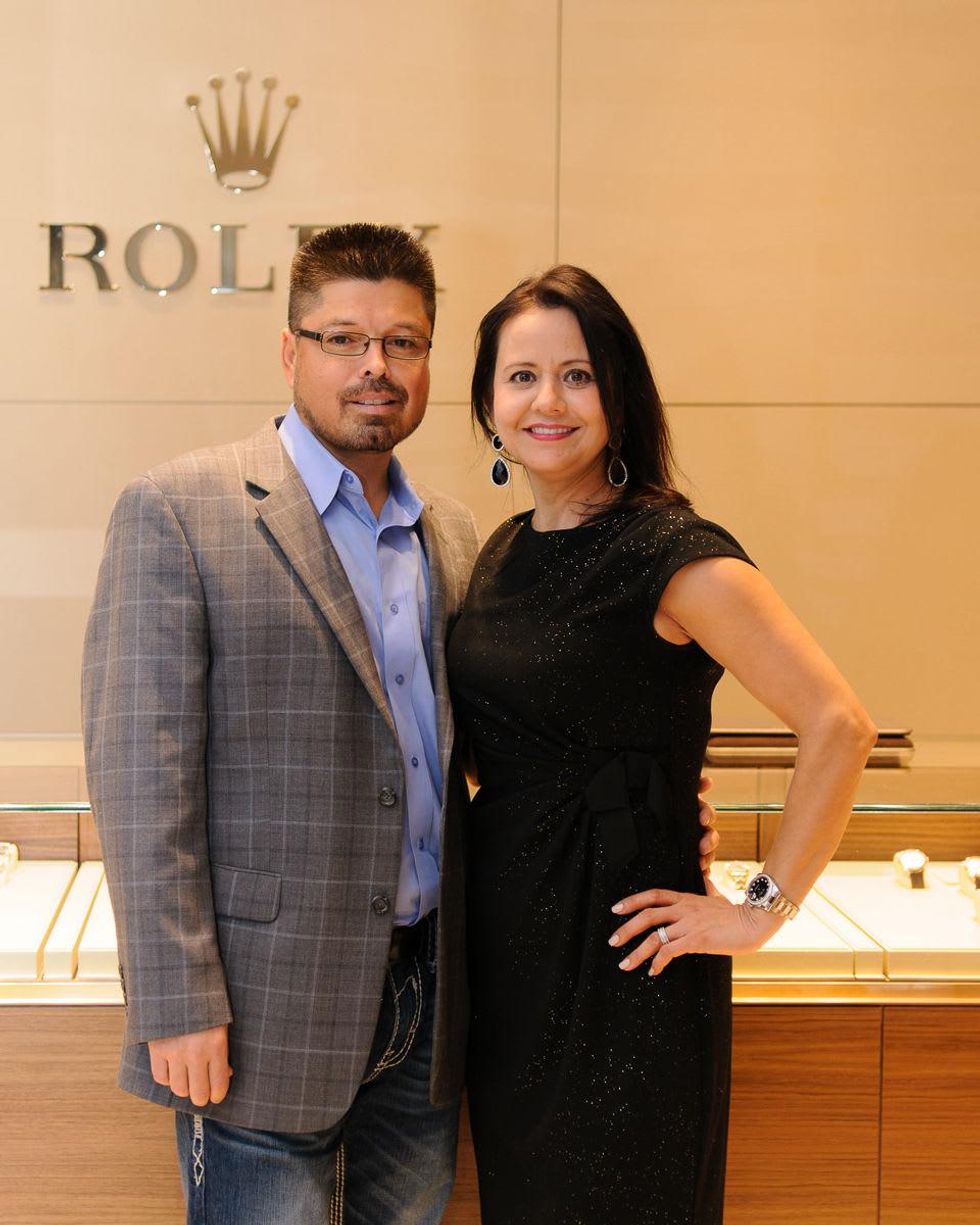 Eduardo and Josie Villalon at the Thomas Markle Jewelers grand opening at Gateway Memorial City December 2014