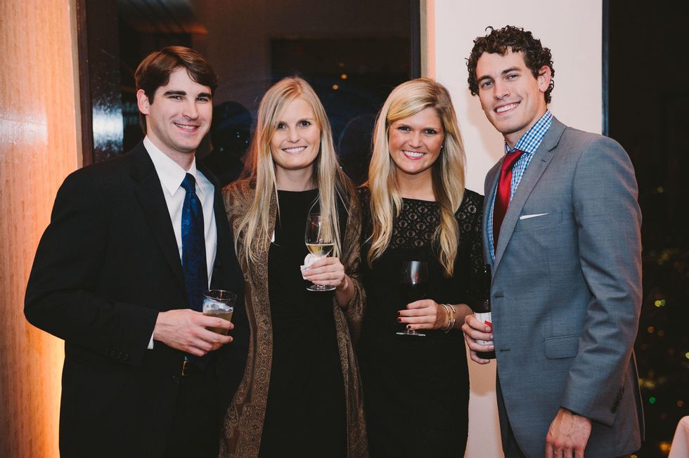 Edward Heap, from left, Lindsay Canning, Kelsey Canning and William Hoke at Houston Symphony Young Professionals Backstage's Luck be a Lady event November 2013