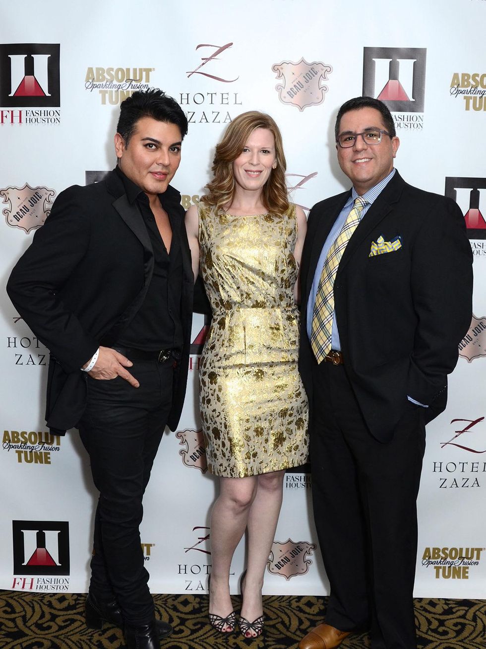 Edward Sanchez, from left, Carey Kirkpatrick and Dr. Roland Maldonado at the Fashion Houston Launch Party October 2013