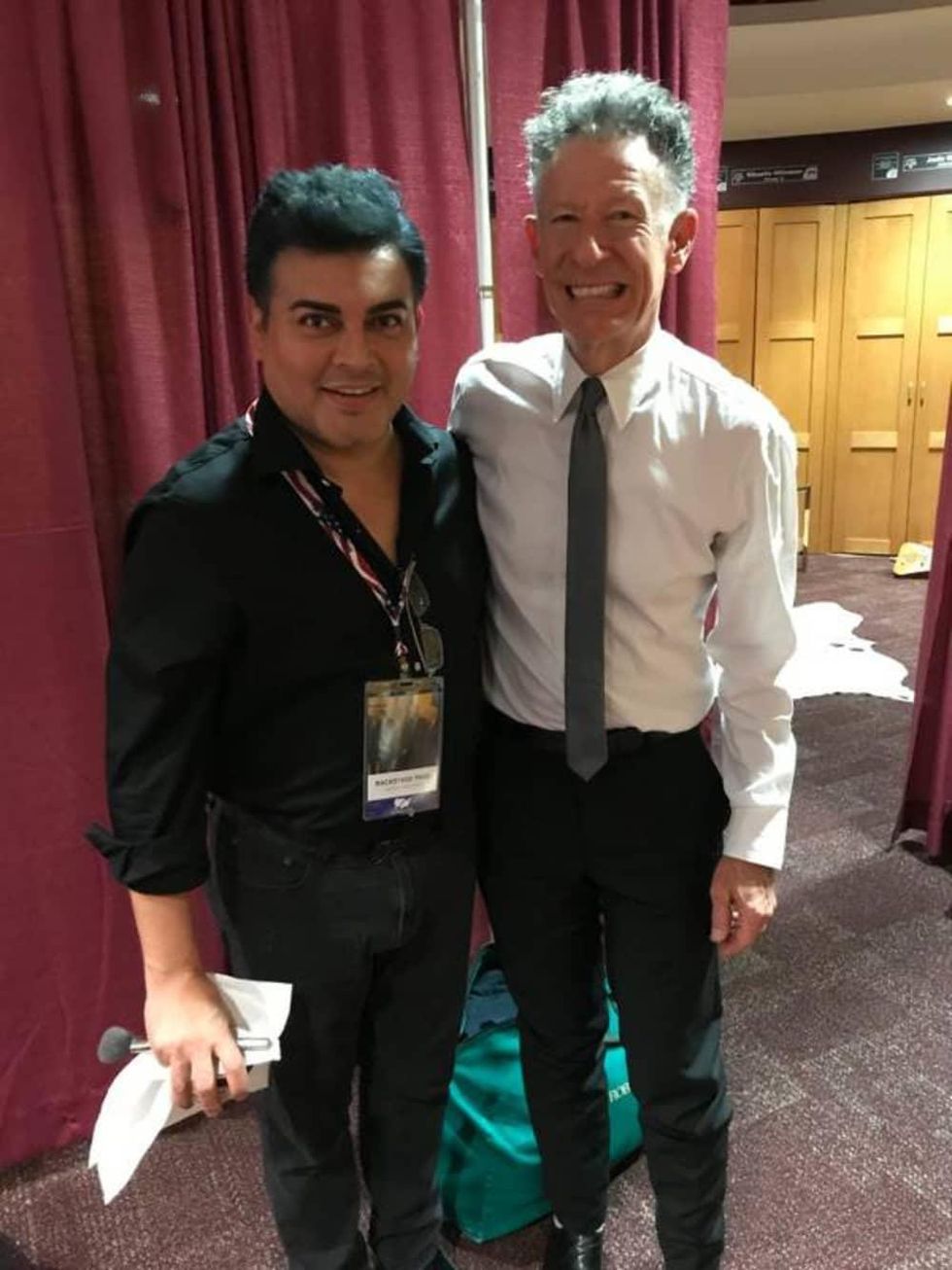Edward Sanchez, Lyle Lovett at concert with presidents in College Station