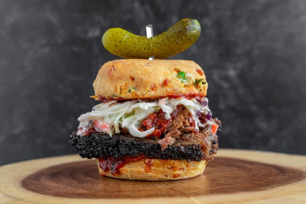 EggHaus Blood Bros. BBQ brisket biscuit