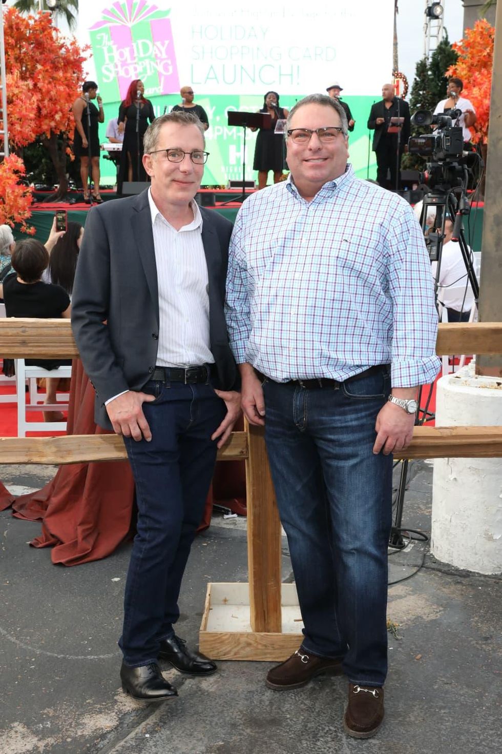 EJ Farhood, Don Langston at Holiday Shopping Card
