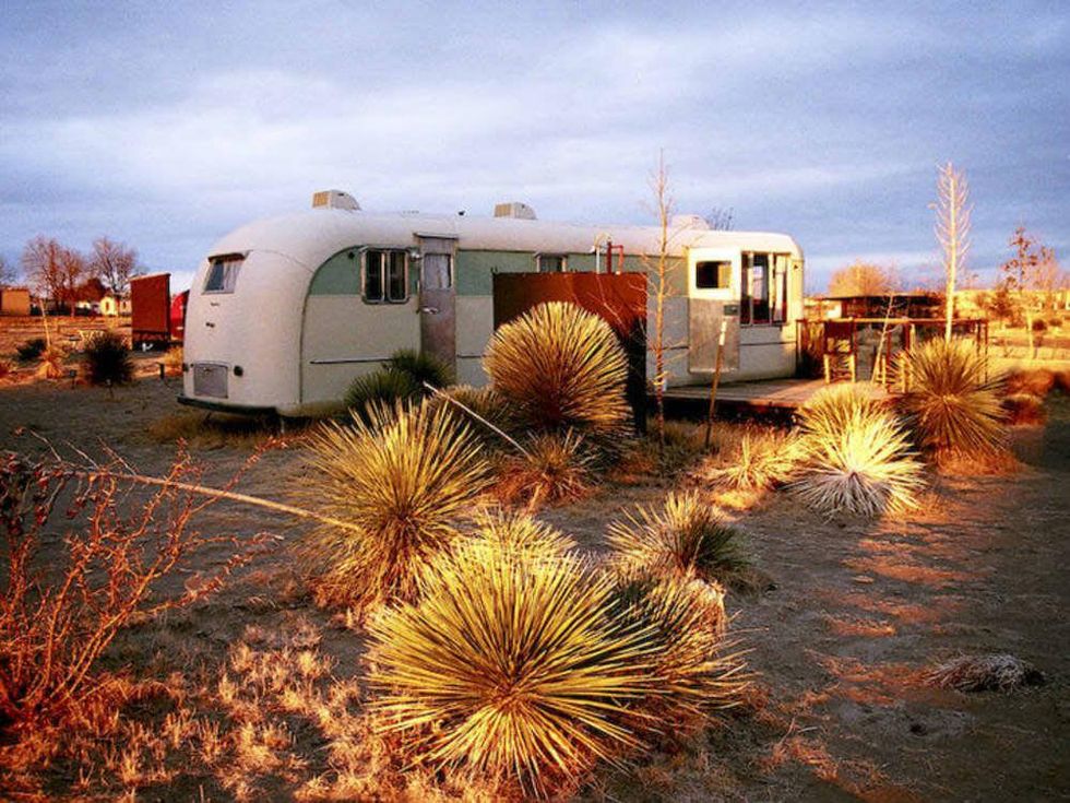 El Cosmico in Marfa at sunset
