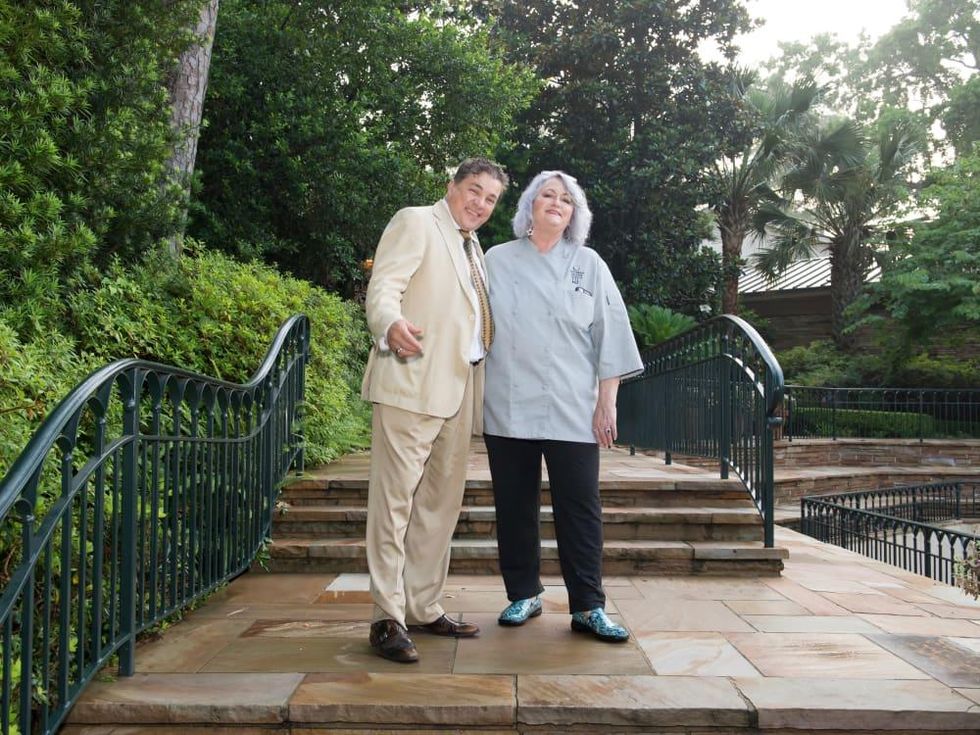 El Meson chef Pedro Garcia and Food Network's Nancy Manlove at Steele party