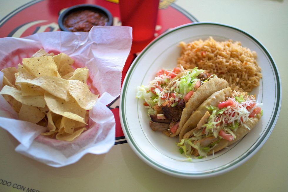 El Real chicken puffy taco