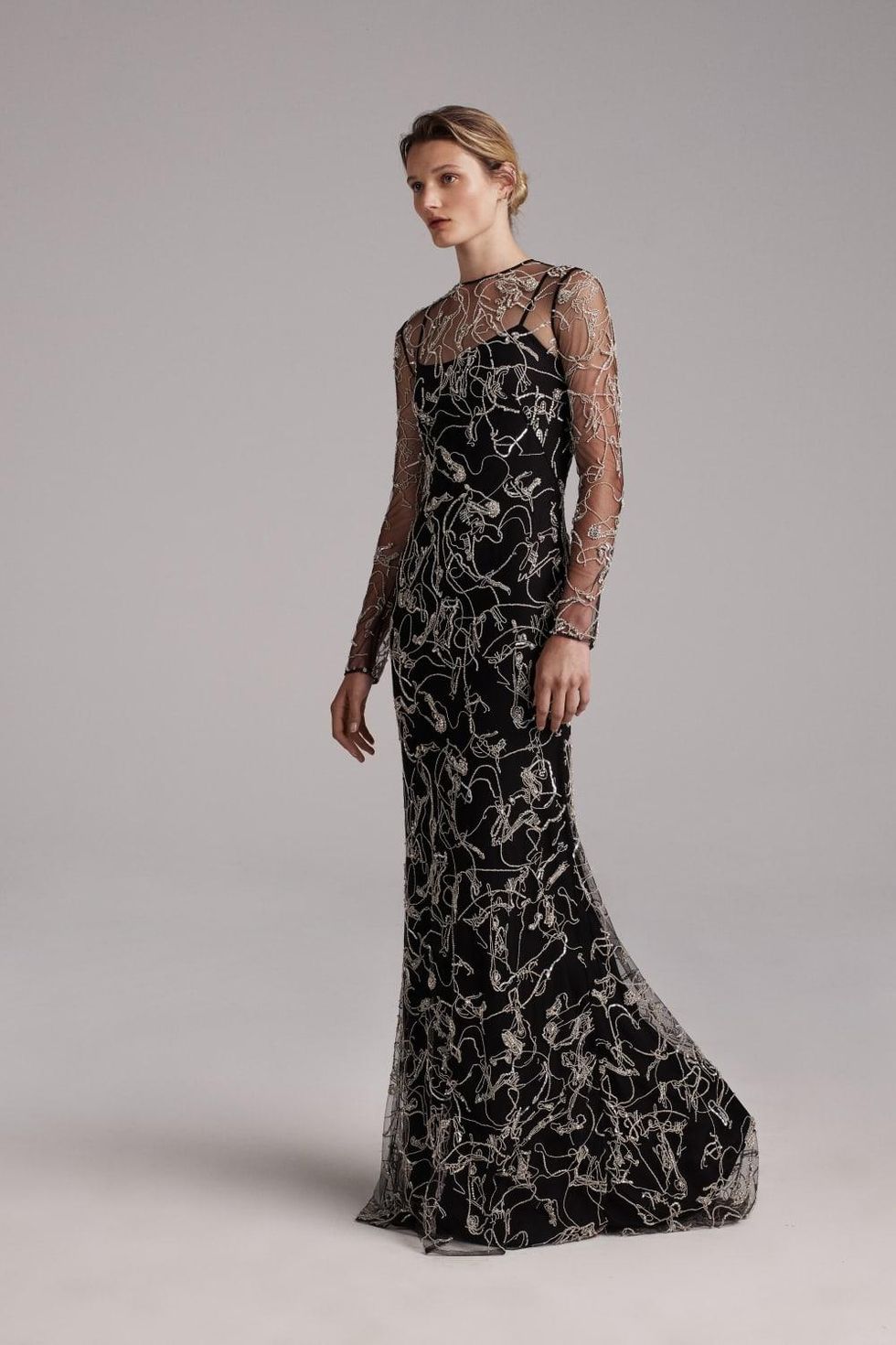 Elizabeth Kennedy spring 2018 gown look 24 horse motif