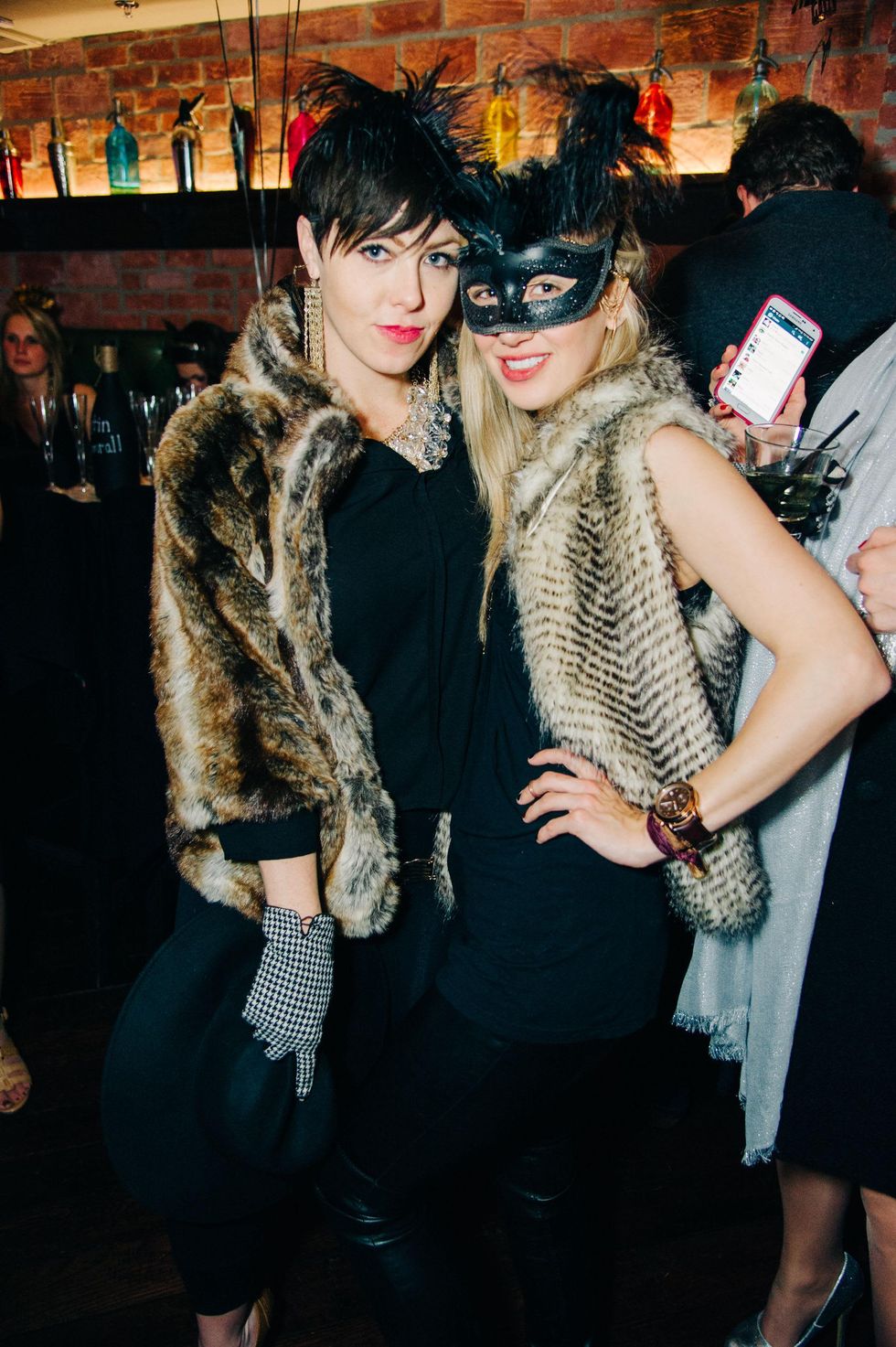 Elizondo Espinoza, left, and Sarah Schumacher at New Year's Eve at Local Pour January 2015