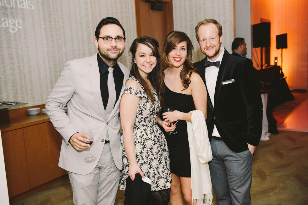 Elliott and Holly Tate, from left, Katie Fridsma and Jeff Gilmer at Houston Symphony Young Professionals Backstage's Luck be a Lady event November 2013