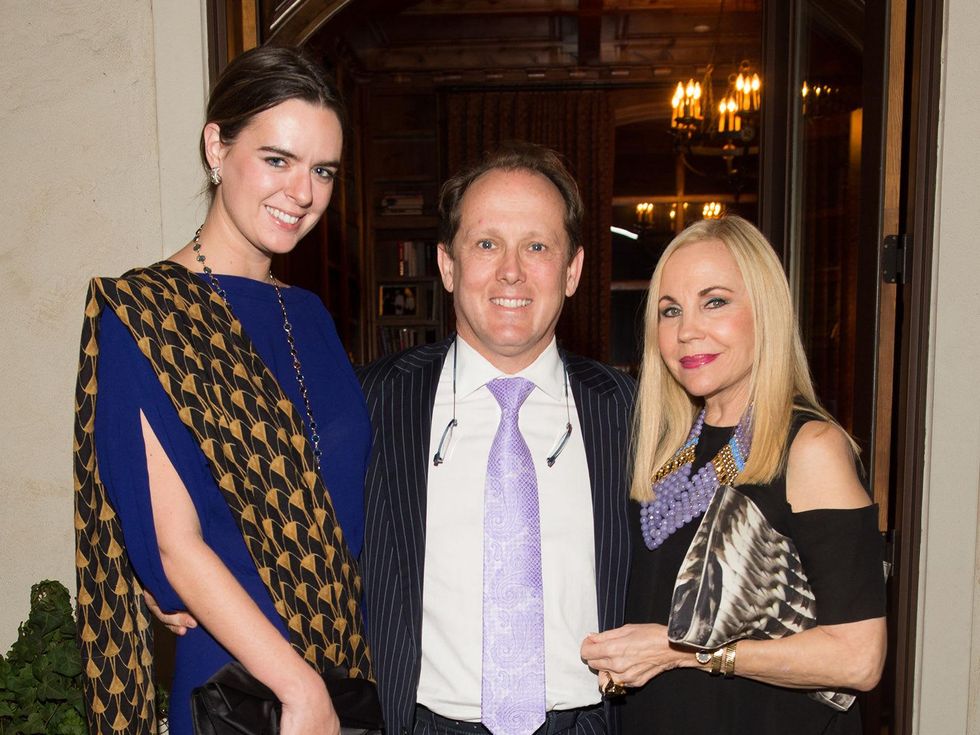 Eloise Frischkorn, from left, Franco Valobra and Carolyn Farb at the Pin Oak Charity Horse Show kick-off February 2014