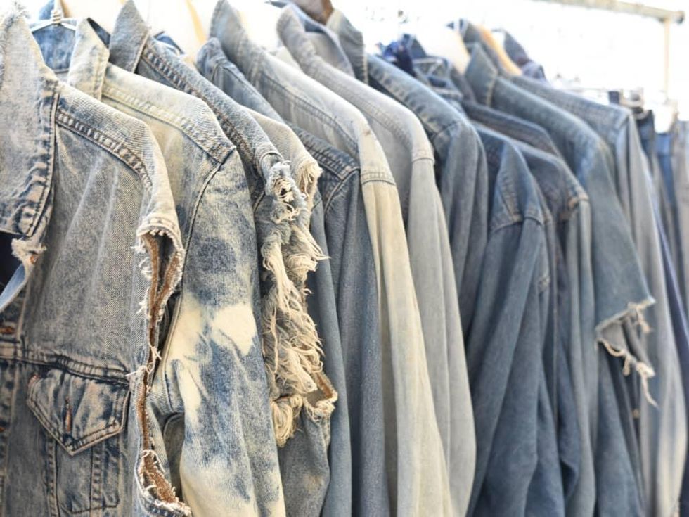 Elton Jeremiah denim at Rancho Pillow Mercado in Round Top