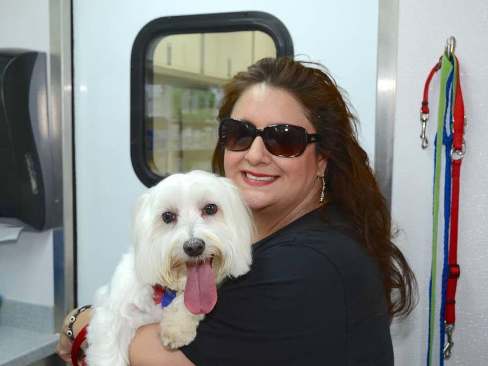 Emancipet Houston grand opening Sonia Soto with Jesse