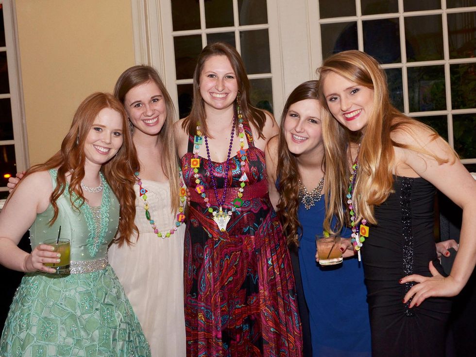 Emily Flynn, from left, Elizabeth Spence, Elizabeth Edel Aigner and Lauren Coubillon at the Knights of Momus Coronation Ball February 2014