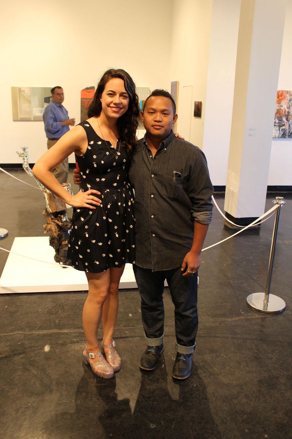 Emily Link and Jed Foronda at the Lawndale Big Show preview party July 2014