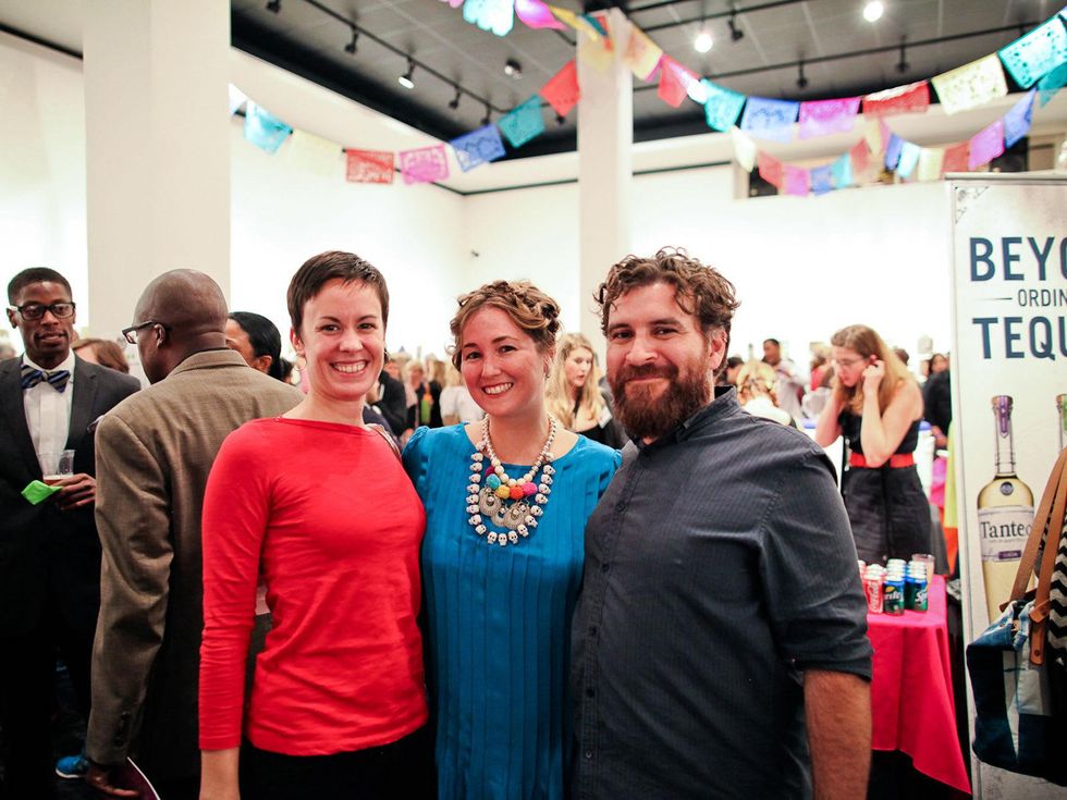 Emily Watts, from left, Nicole Romano and Gabriel Martinez at the Lawndale Gala and Retablo Silent Auction October 2013