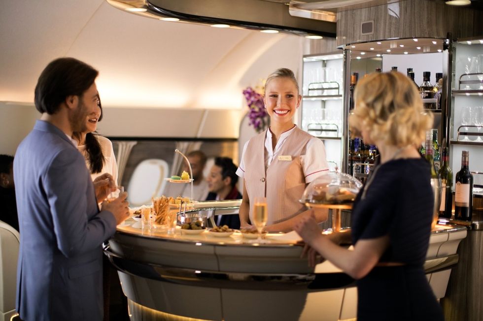 Emirates Airlines cocktail lounge