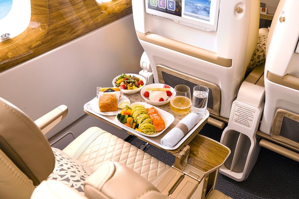 Emirates Airlines food seat Premium Economy
