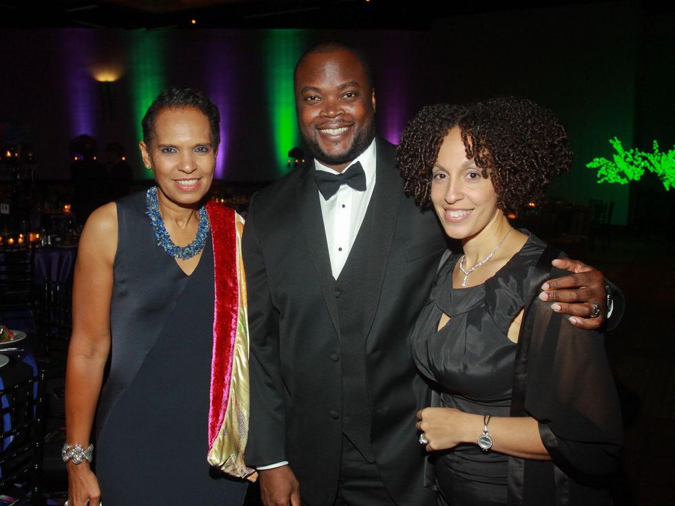 Ensemble Theater gala August 2013 Renee Logans, from left, with Adewale Adelusi-Adeluyi and Shelly Adelusi-Adeluyi