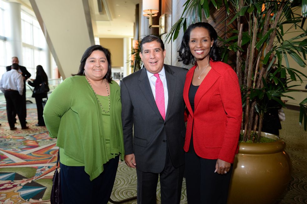 Erlinda Quintanilla, from left, John Hernandez and Winell Herron at the El Centro de Corazon luncheon March 2015