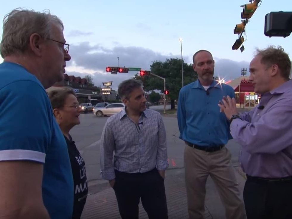 Ernie Manouse interviews people for documentary on Paul Broussard