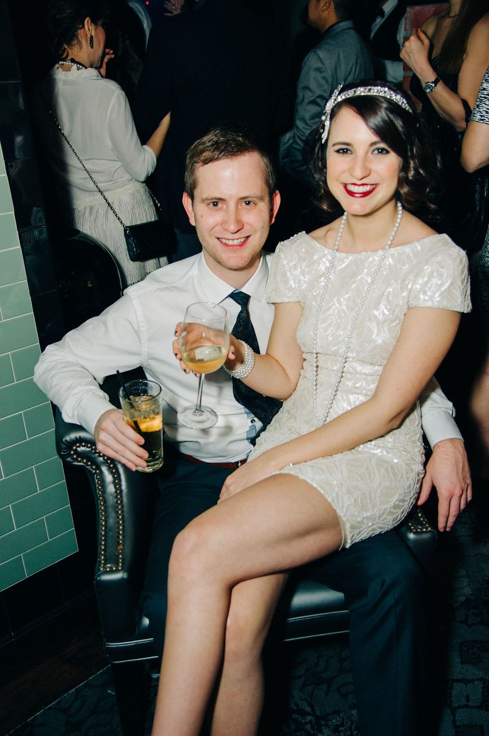 Evan Roberts and Victoria Ch\u00e9vez at New Year's Eve at Local Pour January 2015