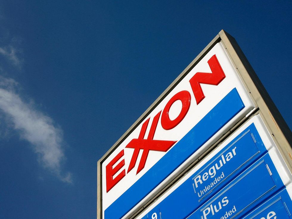 Exxon Mobil gas station sign