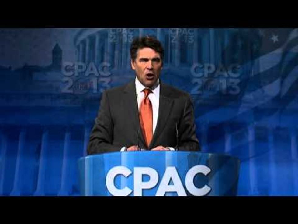 Say what? Rick Perry tells CPAC he cares about poorest Texans as he explains political philosophy