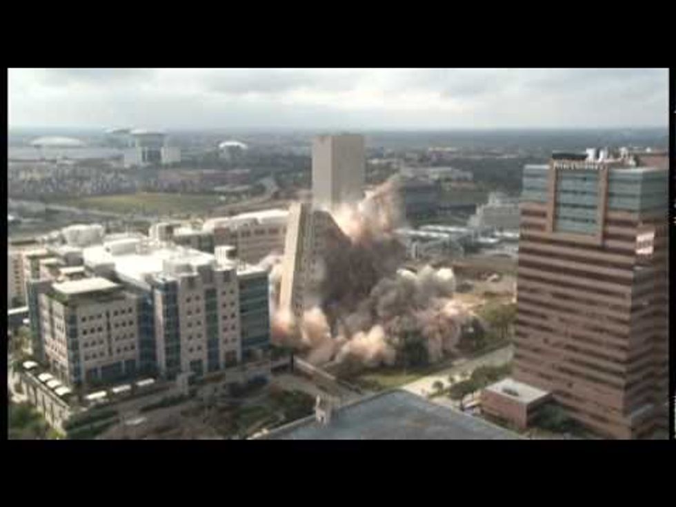 Historic MD Anderson tower implodes amid foggy conditions and mixed emotions