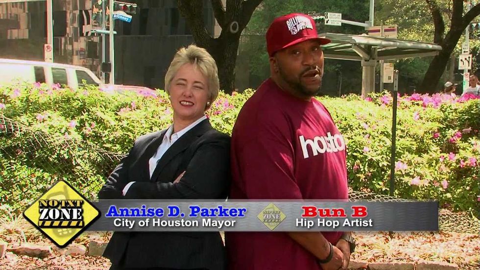 Upping the "cool" factor: Mayor Parker teams with Bun B to discourage texting while driving