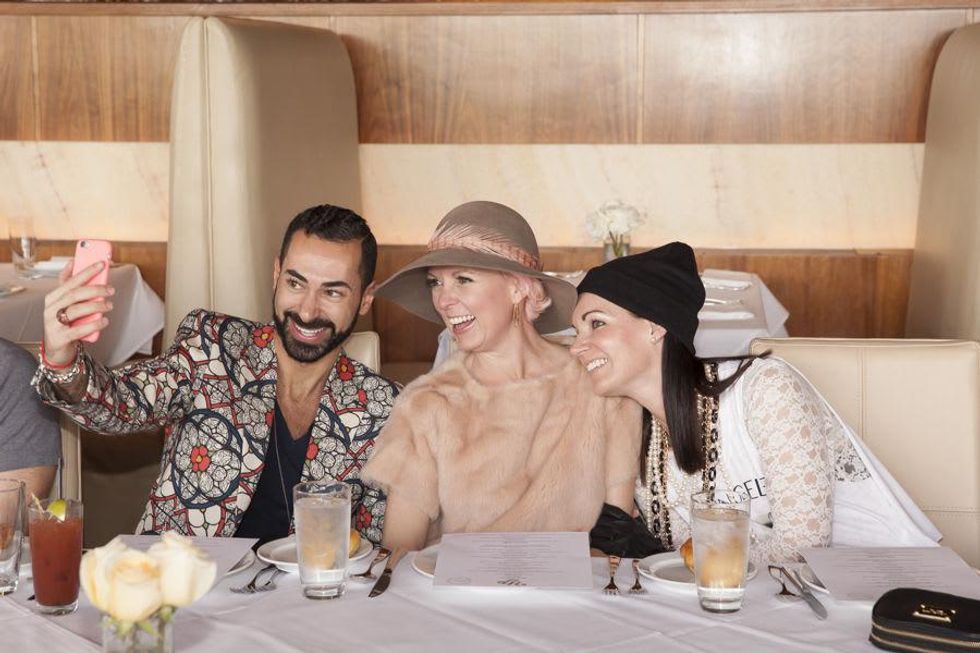 Fady Armanious, from left, Vivian Wise and Beth Muecke at Neal Hamil's birthday party November 2014