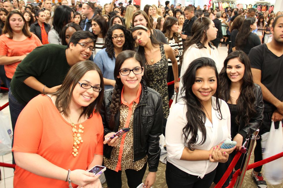 Fans wait to see Kardashians at Sears Willowbrook Mall May 2013