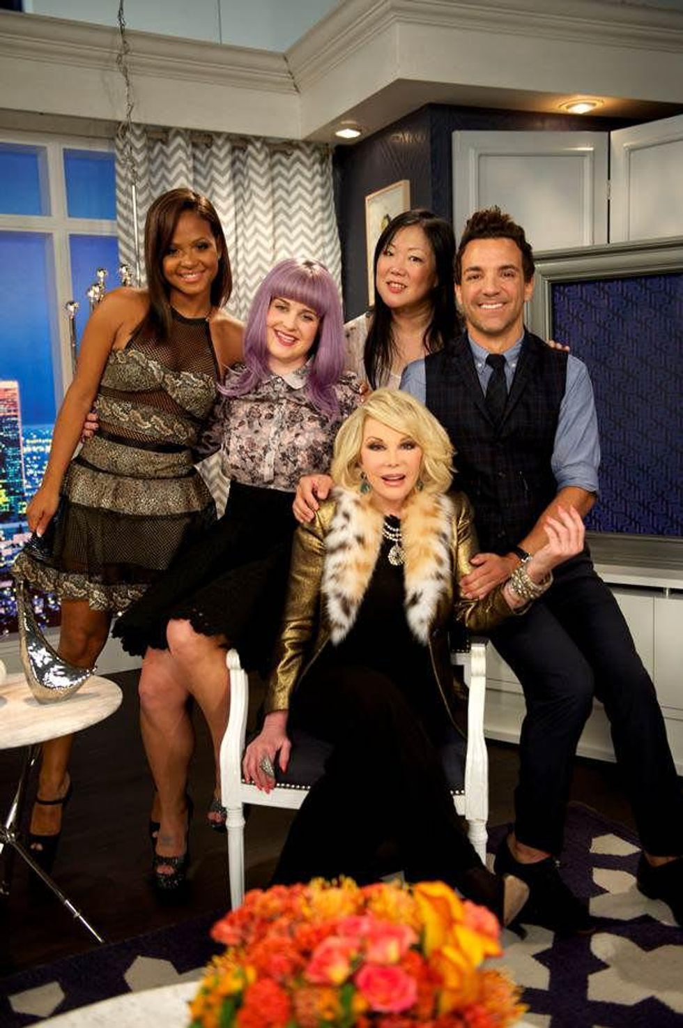 Fashion Police cast Christina Milan, Kelly Osbourne, Joan Rivers, Margaret Cho, George Kosptiopoulous