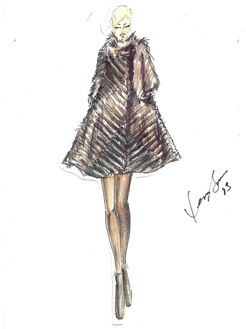Fashion Week fall 2013, sketches, February 2013, Dennis Basso