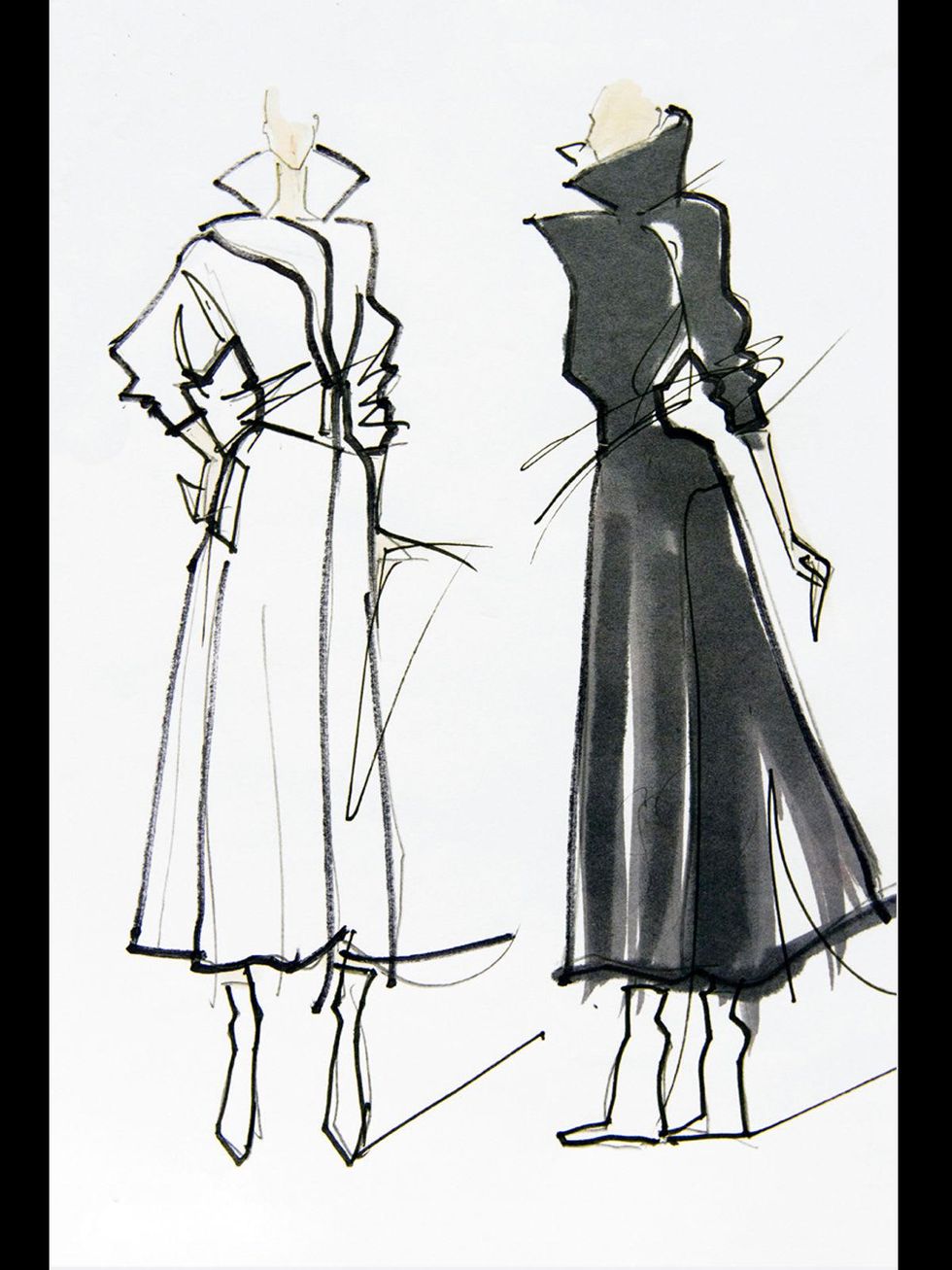 Fashion Week fall 2013, sketches, January 2013, Monica Chiang