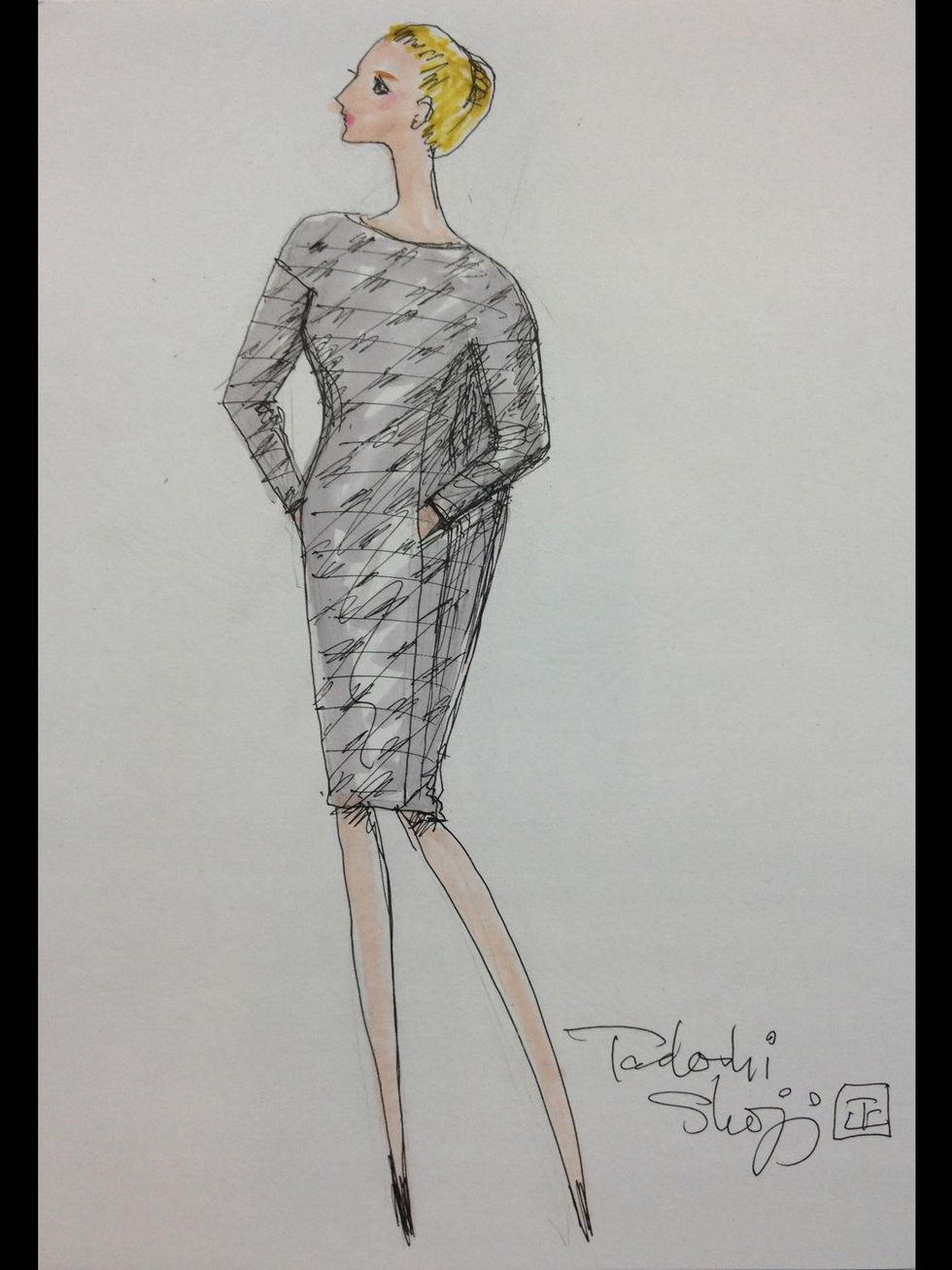 Fashion Week fall 2013, sketches, January 2013, Tadashi Shoji