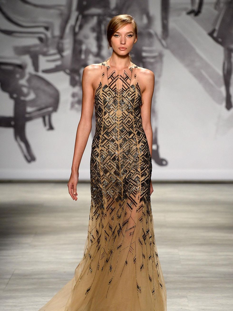 Fashion Week spring 2015 Lela Rose column gown