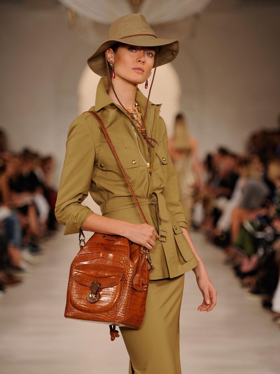Fashion Week spring 2015 Ralph Lauren September 2014 safari with bag