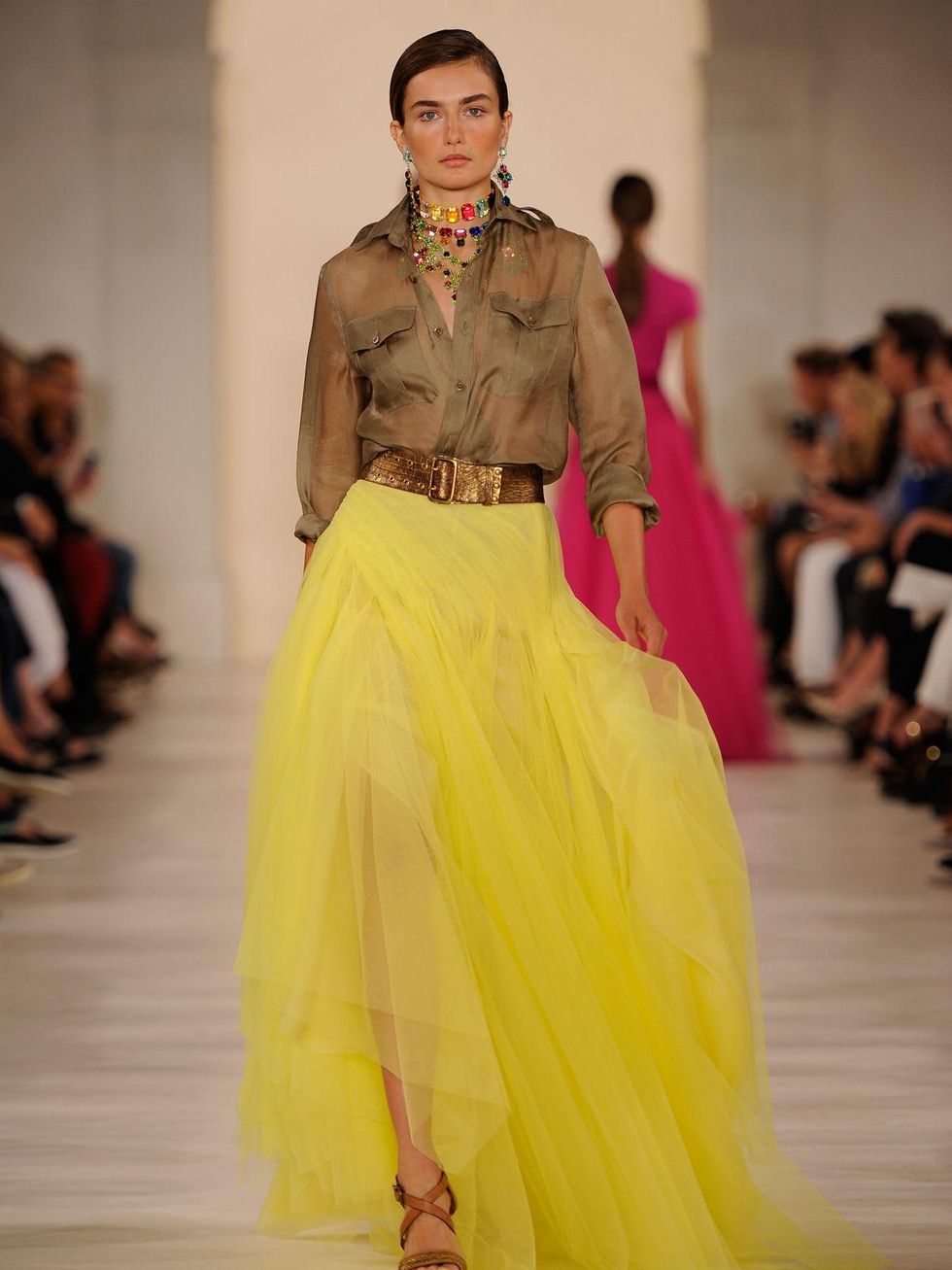 Fashion Week spring 2015 Ralph Lauren September 2014 safari yellow
