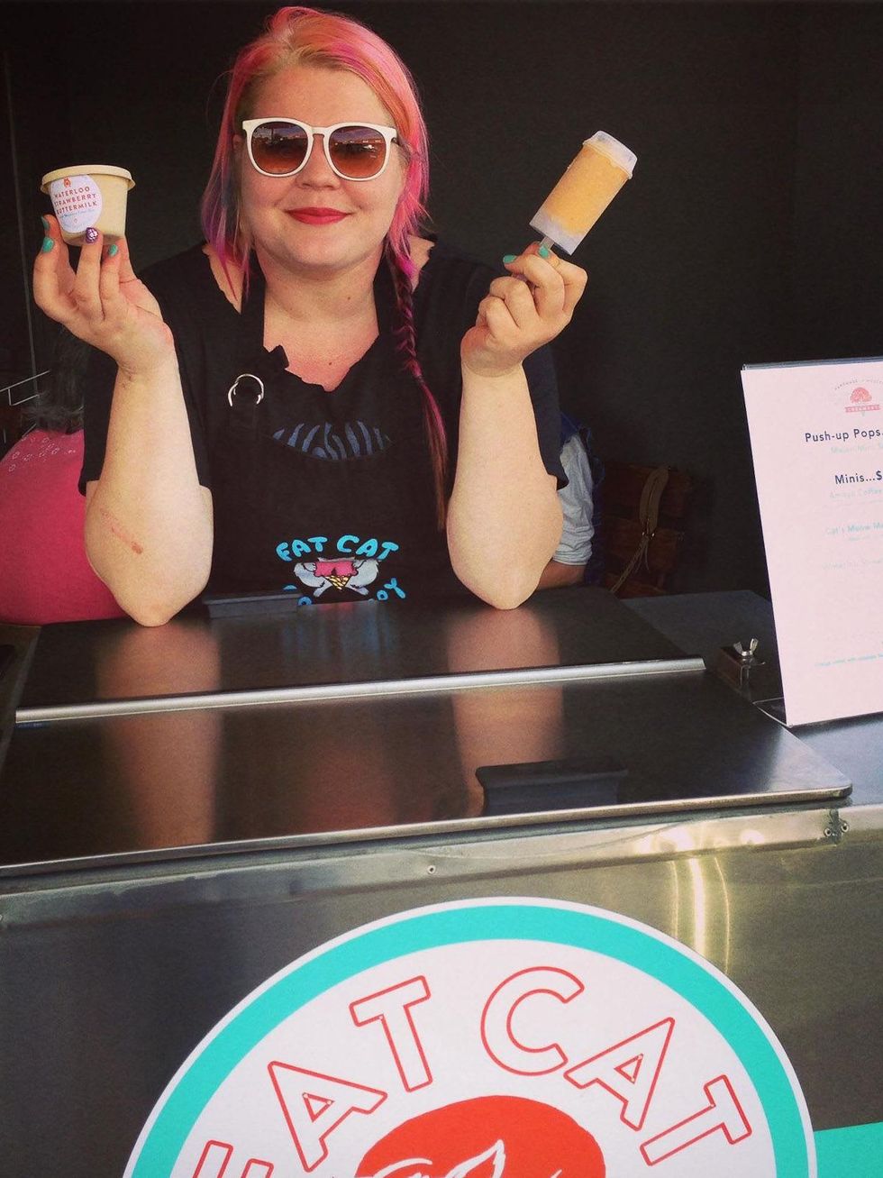 FatCat Creamery, at Boomtown, ice cream cart, Courtney BlacKnight, February 2013