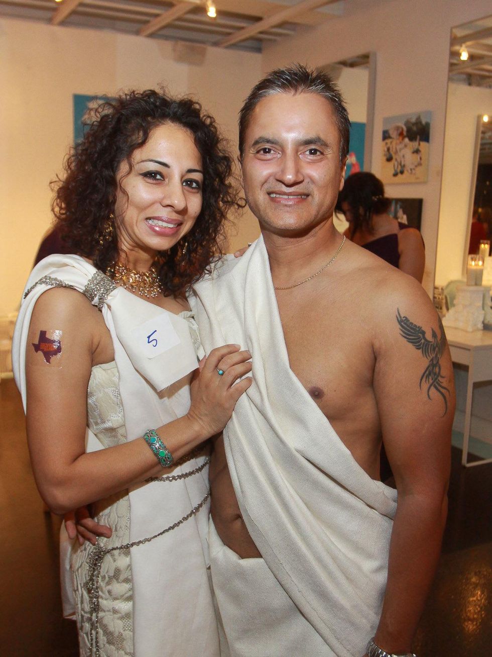 Fatema and Wasim Khan at toga party at Craft Salon benefiting Bering Omega