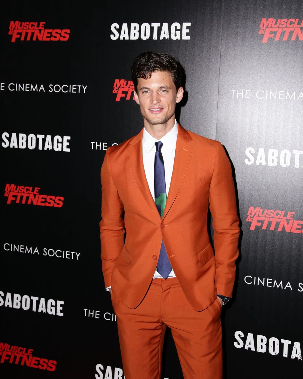 Ferragamo spring suit worn by Garrett Neff