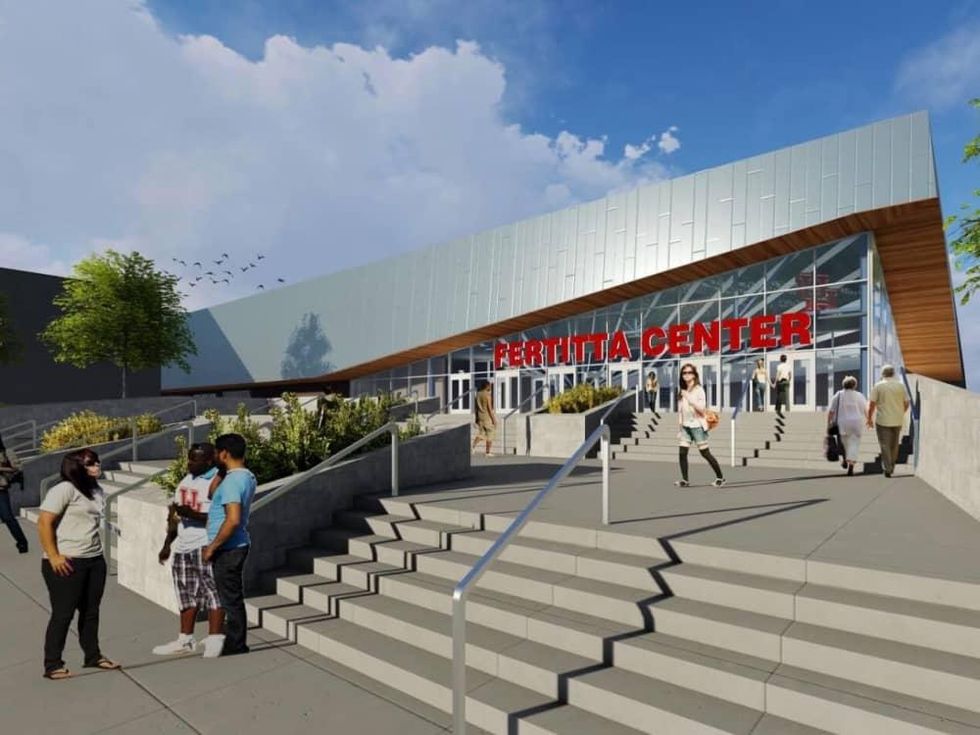 Fertitta Center exterior rendering