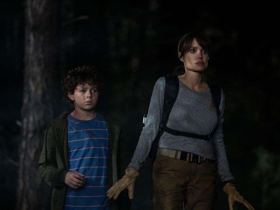 Finn Little and Angelina Jolie in Those Who Wish Me Dead