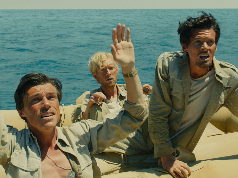 Finn Wittrock, Domhnall Gleeson and Jack O'Connell in Unbroken