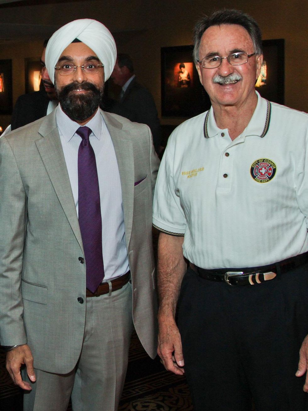 Fire Fighters Foundation dinner September 2013 Bobby Singh and Conroe Mayor Webb Melder