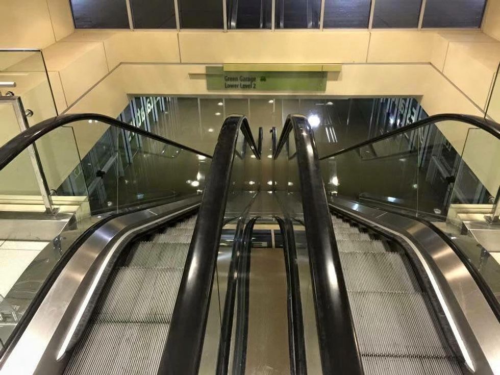 flooding in Galleria parking garage